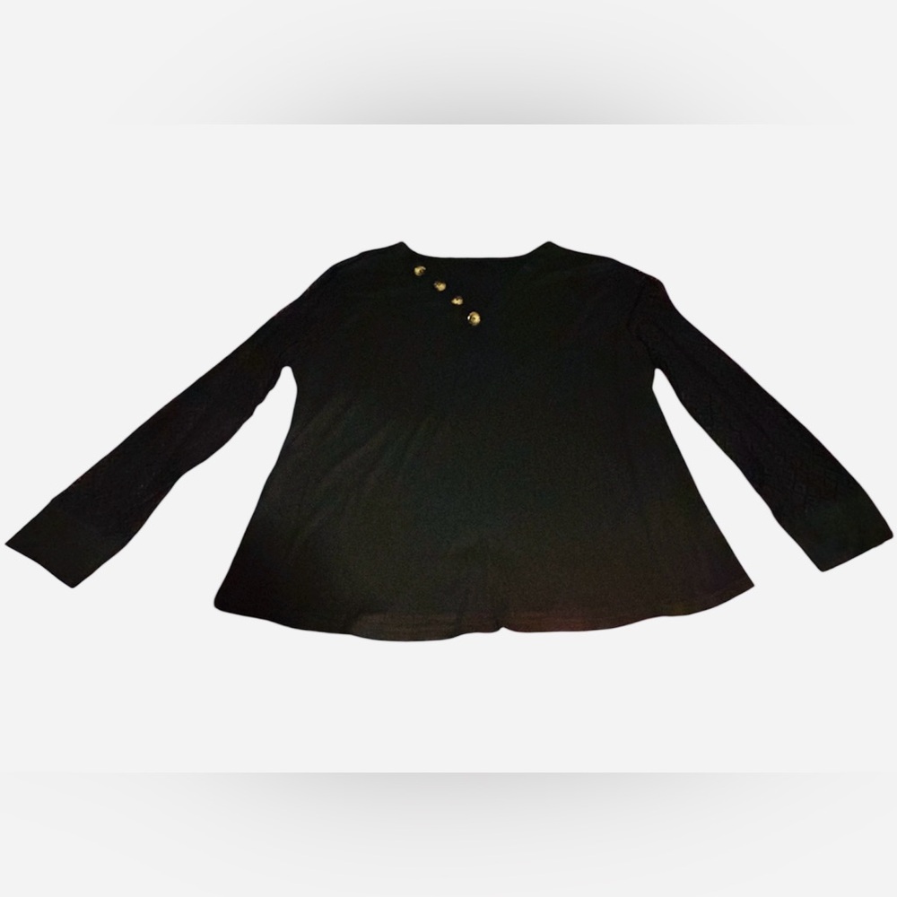 Elegant Black Long Sleeve Women's Blouse